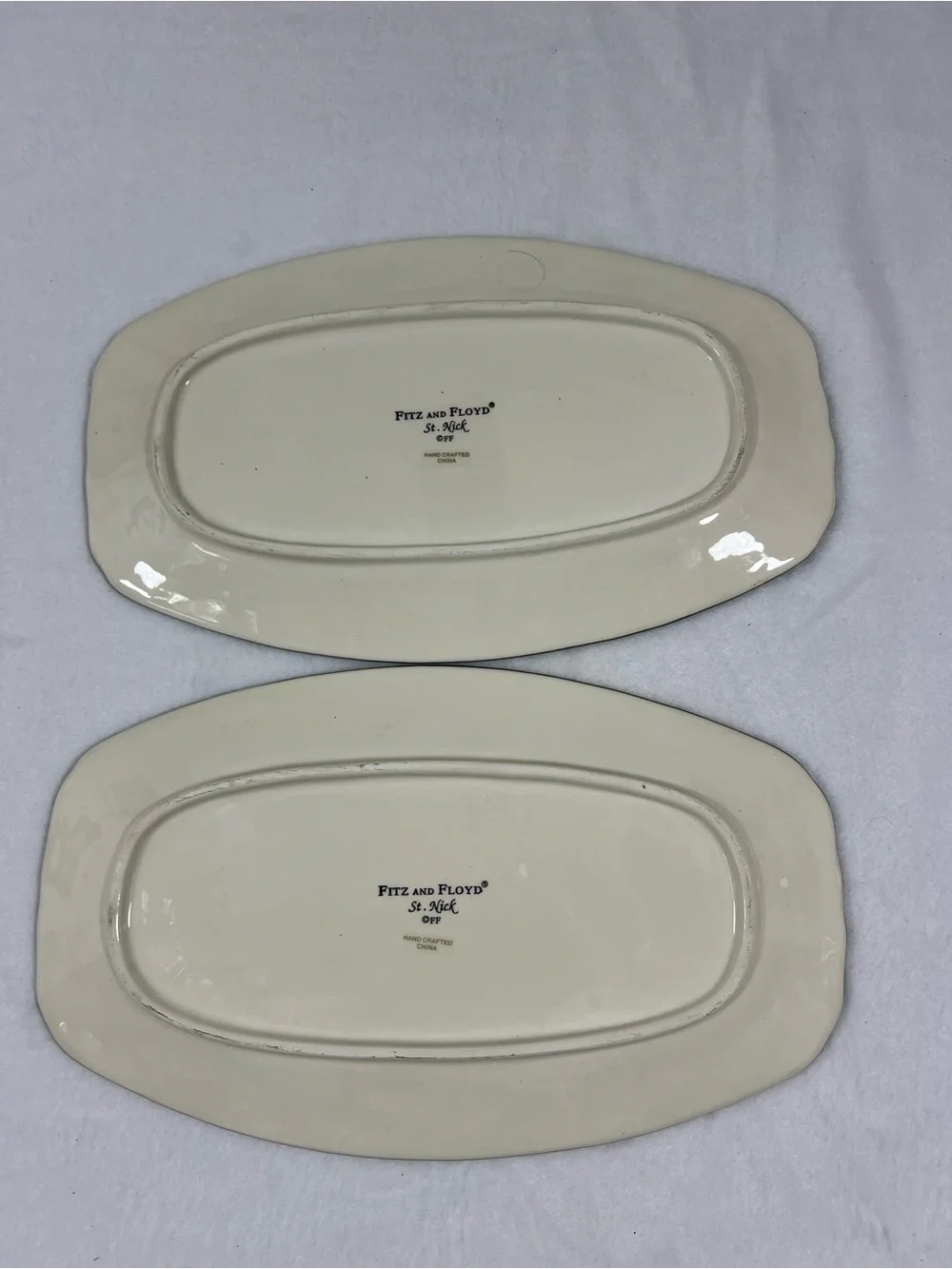 Fitz and Floyd St. Nick Merry Christmas to All Red Holiday Serving Platter